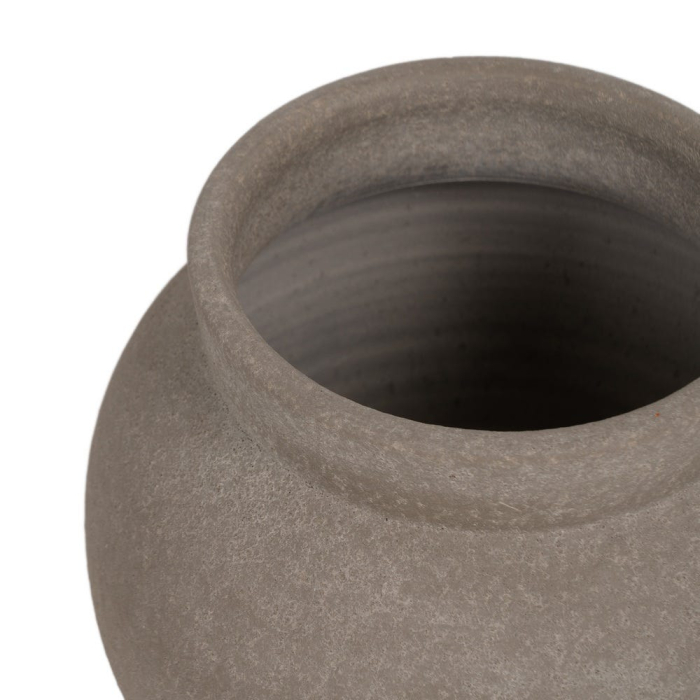 Ghiveci decorativ ceramică gri aspect piatră rotunjit [3]