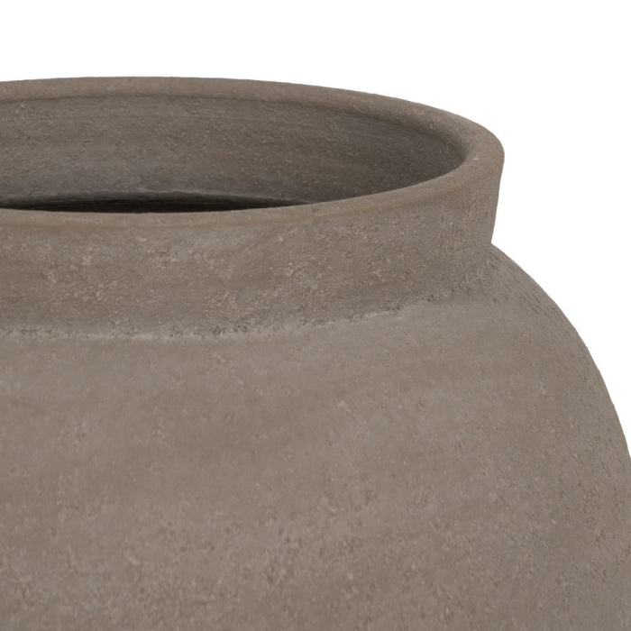 Ghiveci decorativ ceramică gri aspect piatră rotunjit [4]