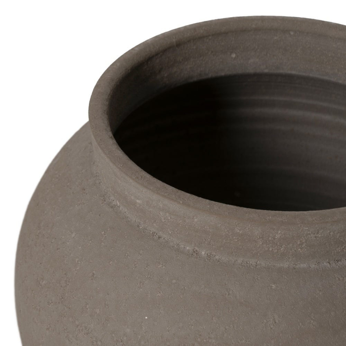 Ghiveci decorativ ceramică gri aspect piatră rotunjit [3]