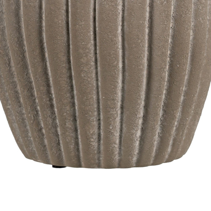 Ghiveci decorativ ceramică gri aspect piatră rotunjit striat [7]