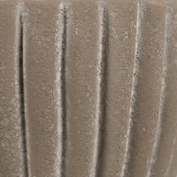 Ghiveci decorativ ceramică gri aspect piatră rotunjit striat [6]