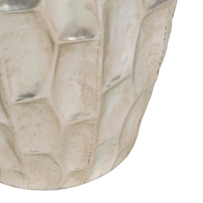 Ghiveci decorativ din metal argintiu cu mânere inelare [5]