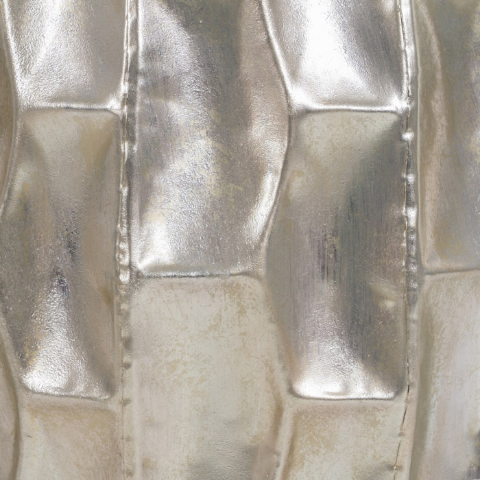 Ghiveci decorativ din metal argintiu cu mânere inelare [4]
