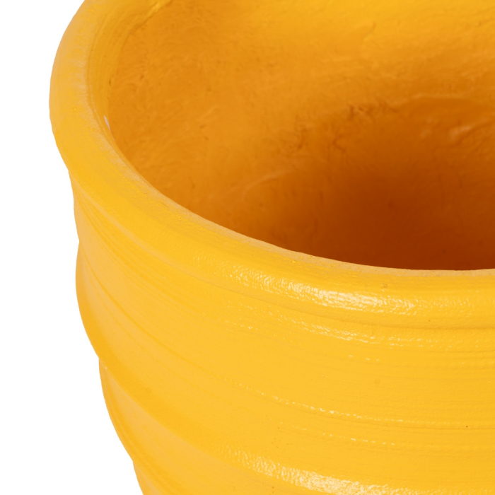 Ghiveci decorativ din rășină galbenă, formă conică înaltă [3]