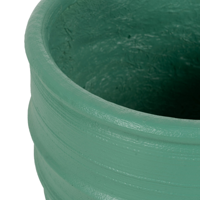 Ghiveci decorativ din rășină turcoaz-verde, formă conică înaltă [3]