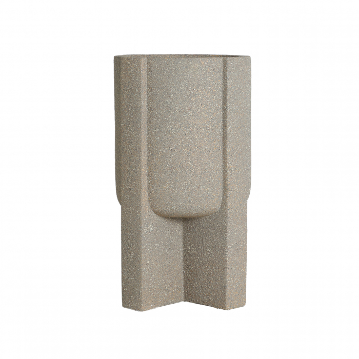 Ghiveci decorativ din polirășină maro – formă cilindrică japandi 61 cm [1]