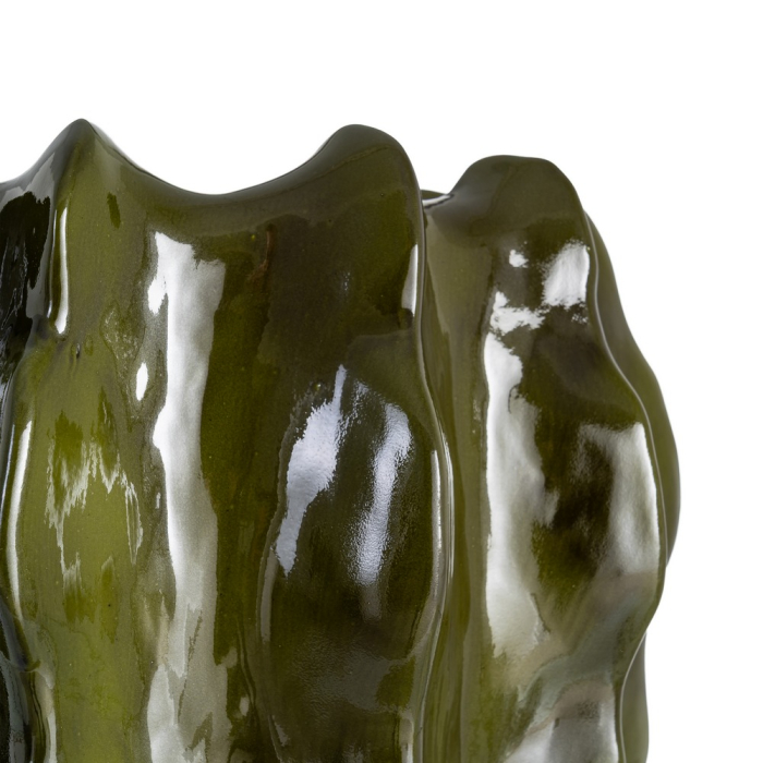 Ghiveci sculptural din ceramică verde, cel mai amplu [3]