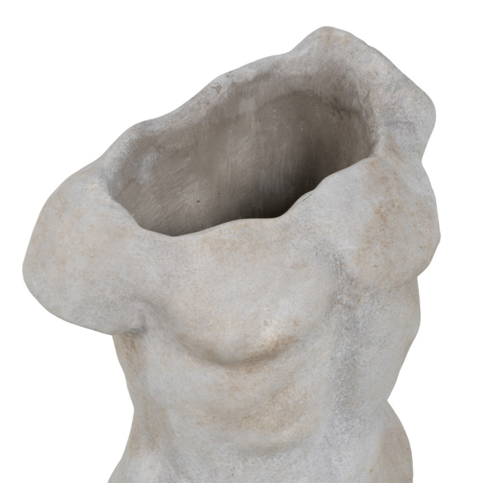 Ghiveci sculptural din ciment, bust masculin, pereche complementară [4]