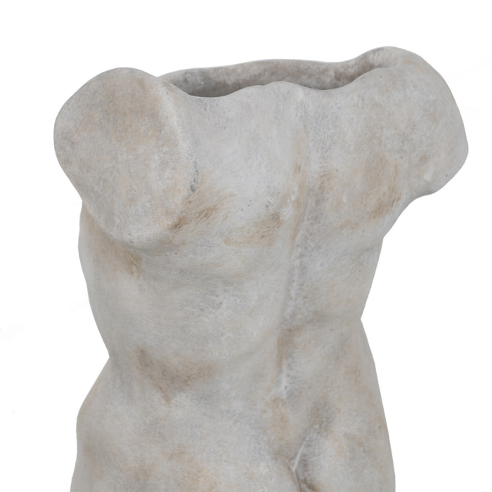 Ghiveci sculptural din ciment, bust masculin, pereche complementară [6]