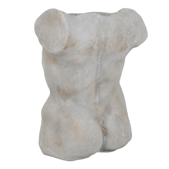 Ghiveci sculptural din ciment, bust masculin, pereche complementară [3]