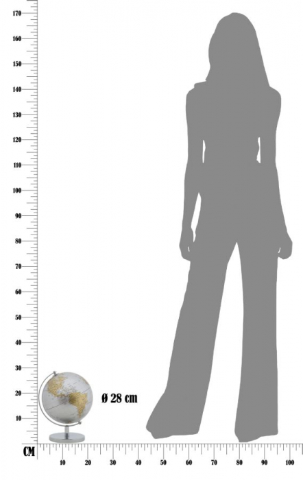 Glob Pamantesc Argintiu Auriu, Metal - CreativDeco.ro [8]