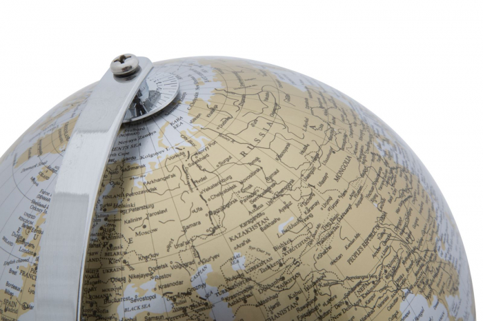 Glob Pamantesc Argintiu Auriu, Metal - CreativDeco.ro [5]