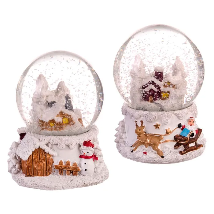 Globuri de Zapada Craciun CreativDeco - Set Decorativ cu Casute [1]