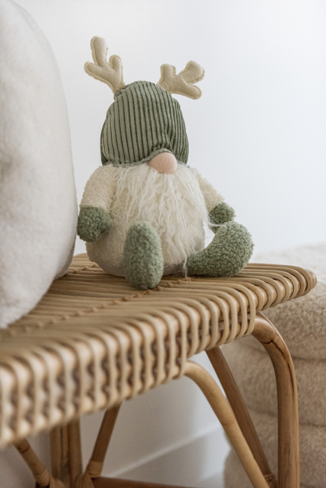 Jucarie Gnom Craciun textil, verde crem, creativdeco.ro [1]