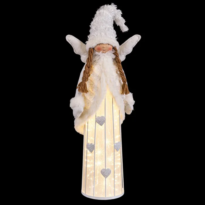 Înger decorativ alb cu lumină Crăciun|Decoruri festive elegante [2]