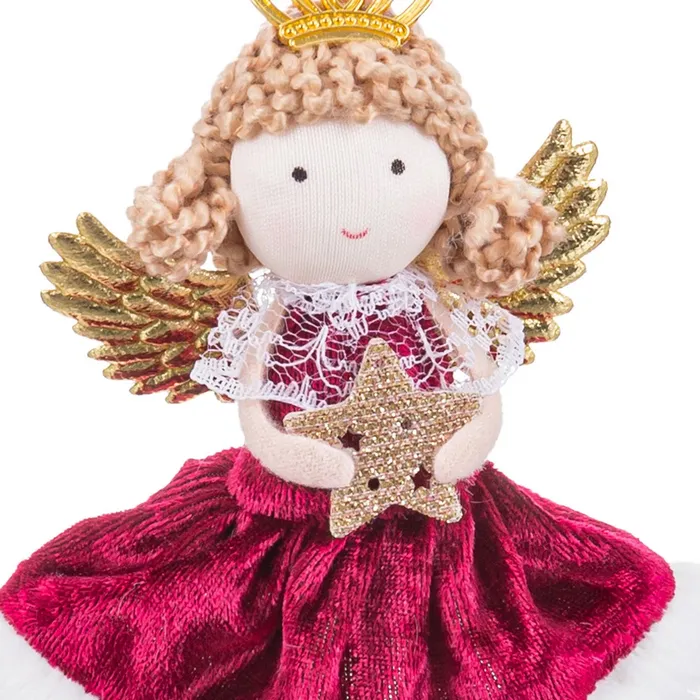 Îngeraș decorativ roșu poliester set 6 Crăciun|Decoruri festive elegante [2]
