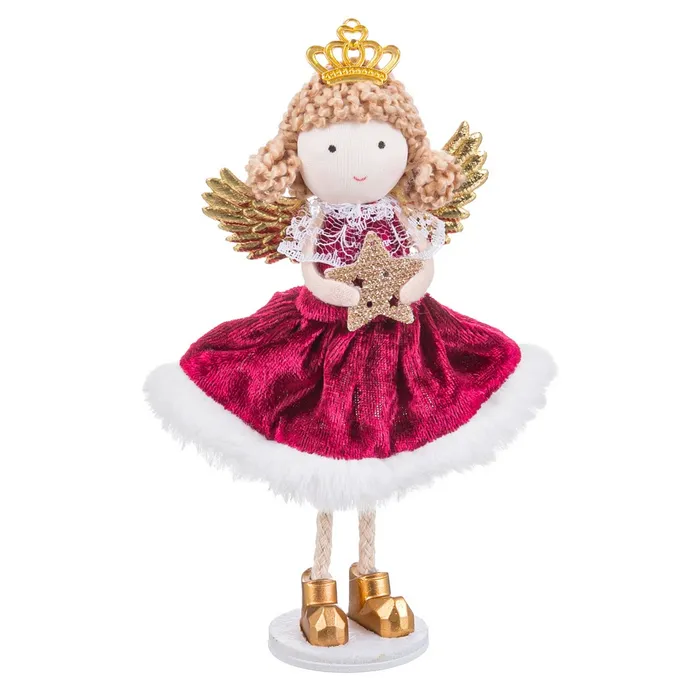 Îngeraș decorativ roșu poliester set 6 Crăciun|Decoruri festive elegante [1]