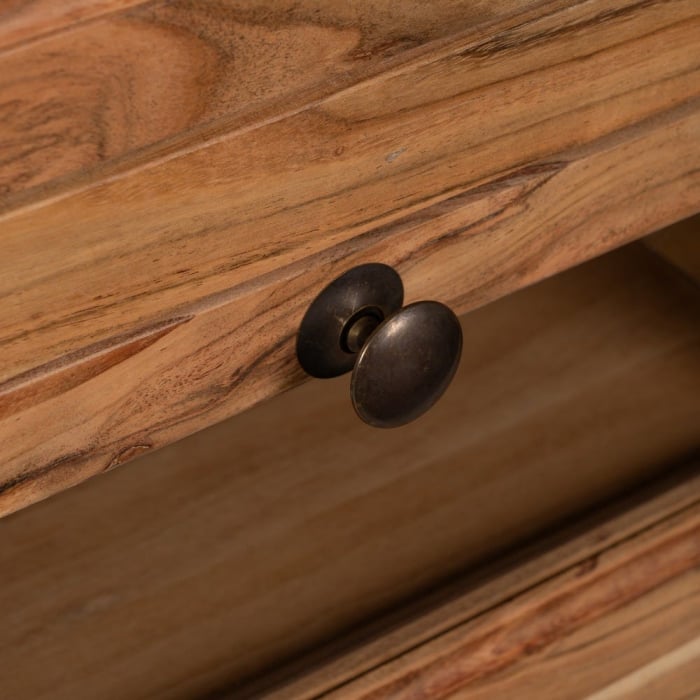 Insulă de bucătărie din lemn de mango și blat din marmură naturală [7]