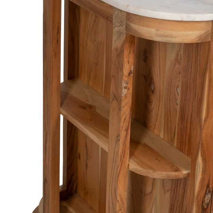 Insulă de bucătărie din lemn de mango și blat din marmură naturală [8]