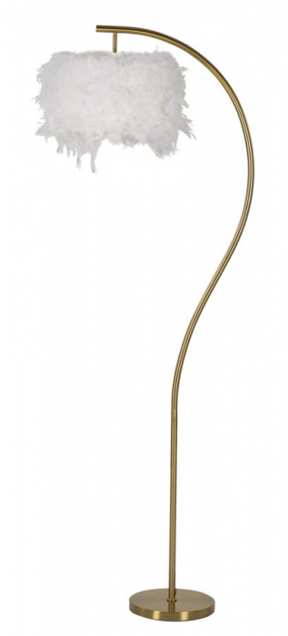 Lampa aurie podea abajur pene arcuit CreativDeco [1]