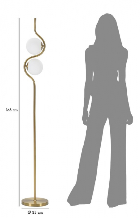 Lampa podea doua abajururi sticla alba CreativDeco [12]