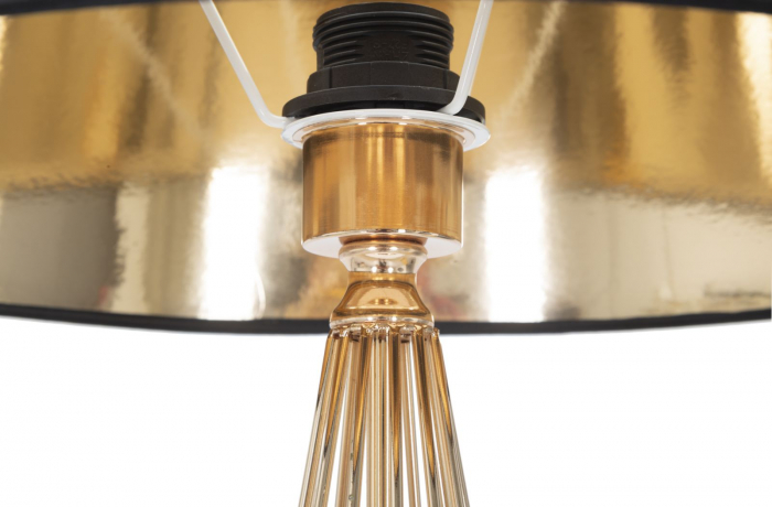 Lampa podea abajur negru picior auriu CreativDeco [10]