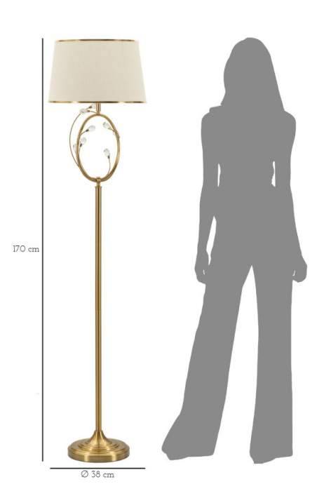 Lampa aurie podea cristale CreativDeco [6]