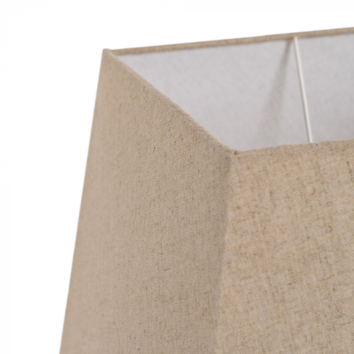 Lampa masa alb-maro cu abajur textil natur|Lampi ceramice pentru decoruri relaxate si calde [2]
