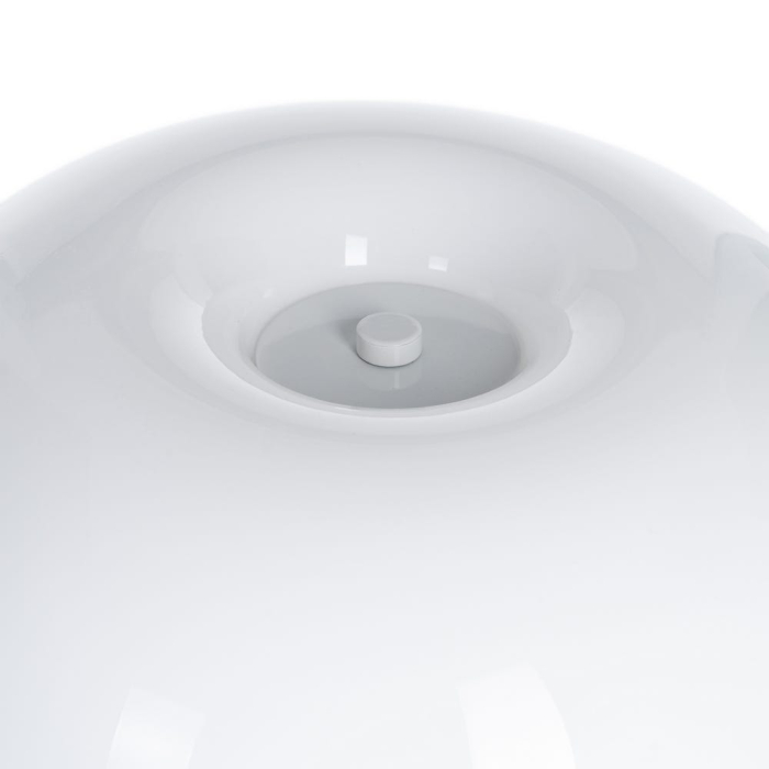 Lampă de masă albă cu bază metalică și abajur din sticlă [4]