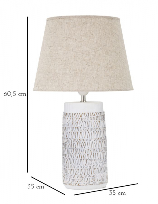 Veioza alba boho chic | Lampa de masa romantica CreativDeco [6]