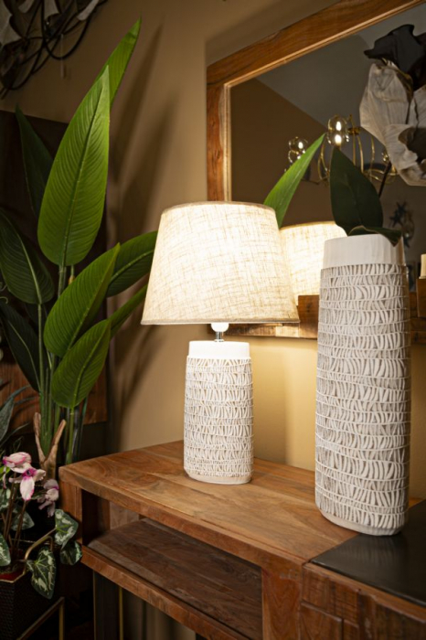 Veioza alba boho chic | Lampa de masa romantica CreativDeco [5]