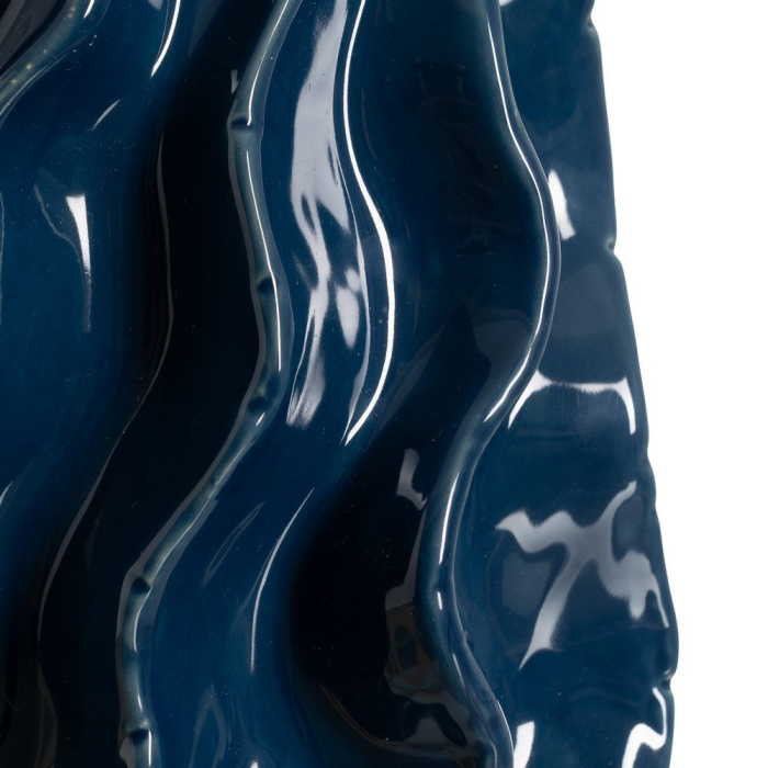 Lampă de masă albastră din ceramică cu abajur textil [5]