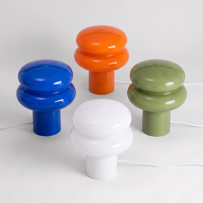 Lampă de masă albastră Orbit sculpturală [6]