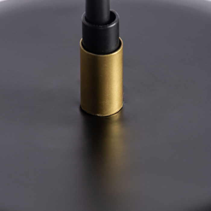 Lampă de masă art deco contemporană din fier negru și alamă aurie [5]