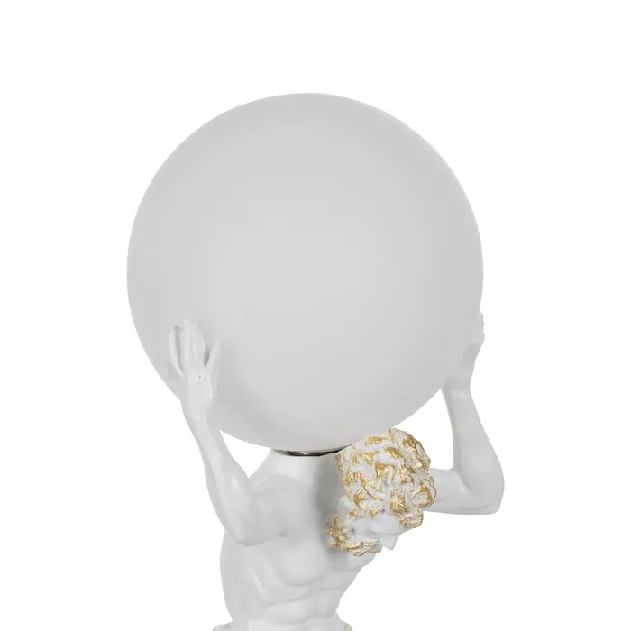 Lampă alba cu detalii aurii Atlas decorativă|Iluminat artistic elegant [3]