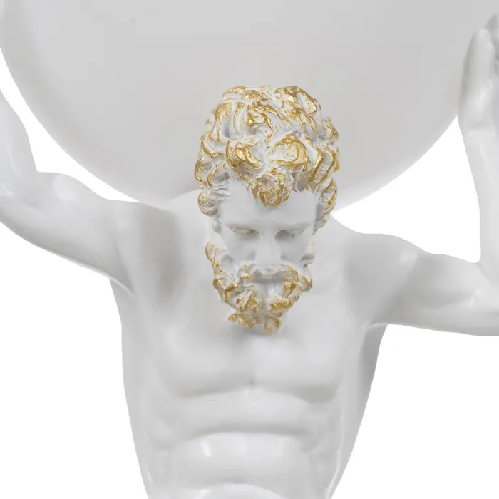 Lampă alba cu detalii aurii Atlas decorativă|Iluminat artistic elegant [4]