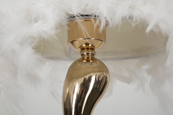 Veioza cu Pene Albe CreativDeco - Lampa de Masa Texturata Mistica [4]