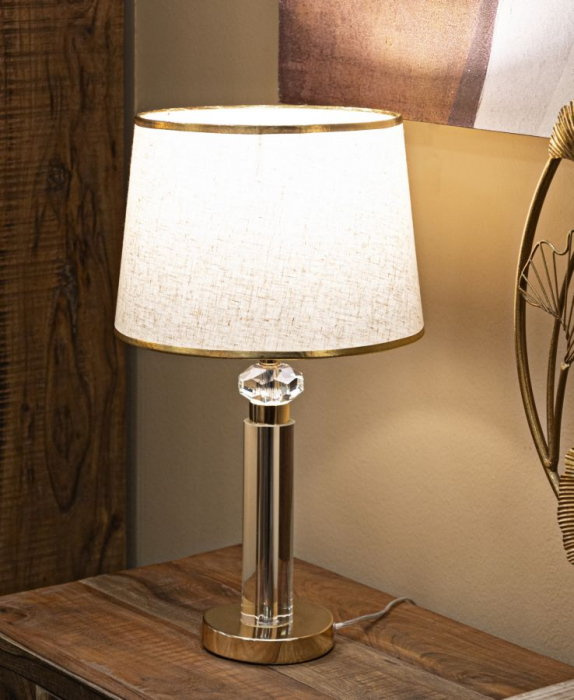 Veioza aurie cu cristal | Lampa de masa eleganta CreativDeco [5]