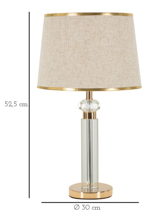 Veioza aurie cu cristal | Lampa de masa eleganta CreativDeco [6]