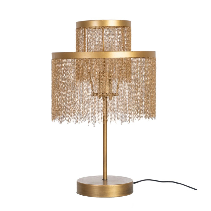 Lampă de masă aurie din metal cu design glam [1]