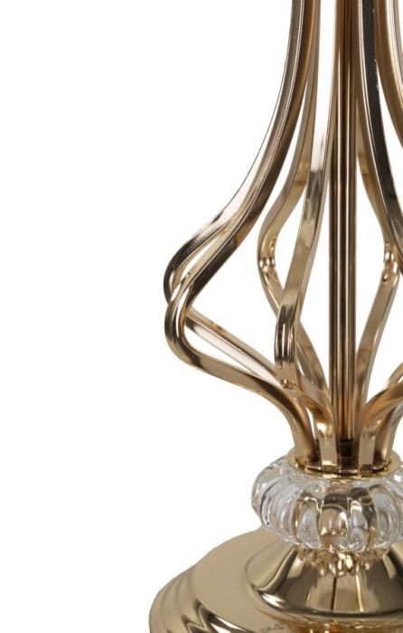 Lampa de masa pene albe | Veioza aurie cristal CreativDeco [4]