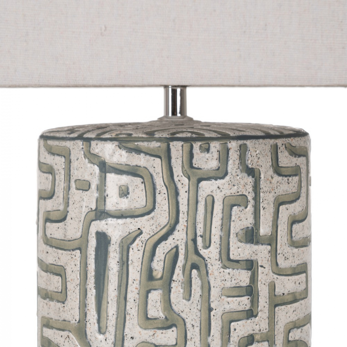 Lampa alb-gri inalta cu abajur pentru decor sofisticat|Lampi ceramice moderne pentru living sau hol [4]