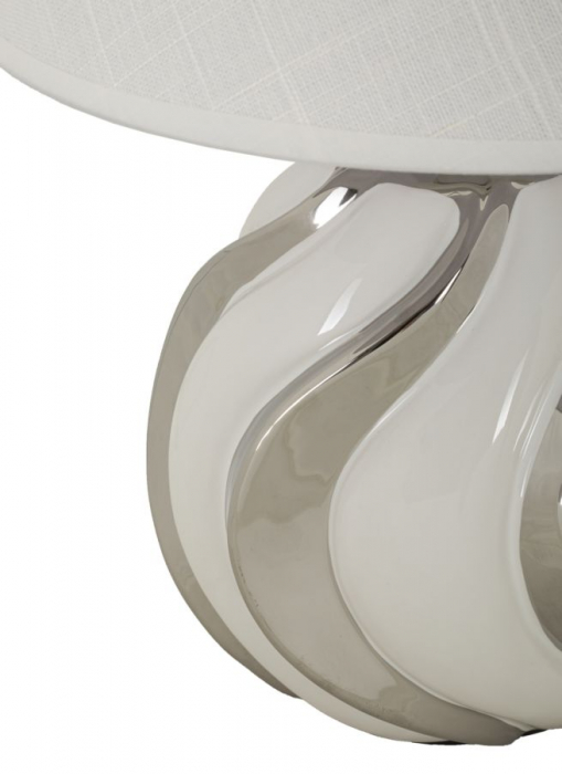 Lampa de masa argintie | Veioza ceramica eleganta CreativDeco [2]