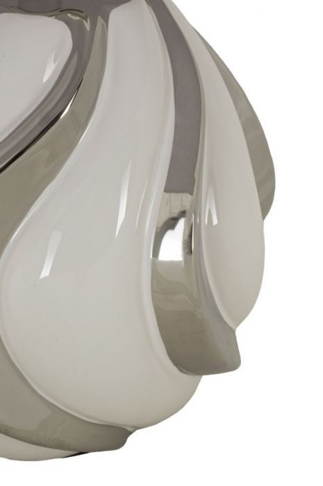 Lampa de masa argintie | Veioza ceramica eleganta CreativDeco [4]