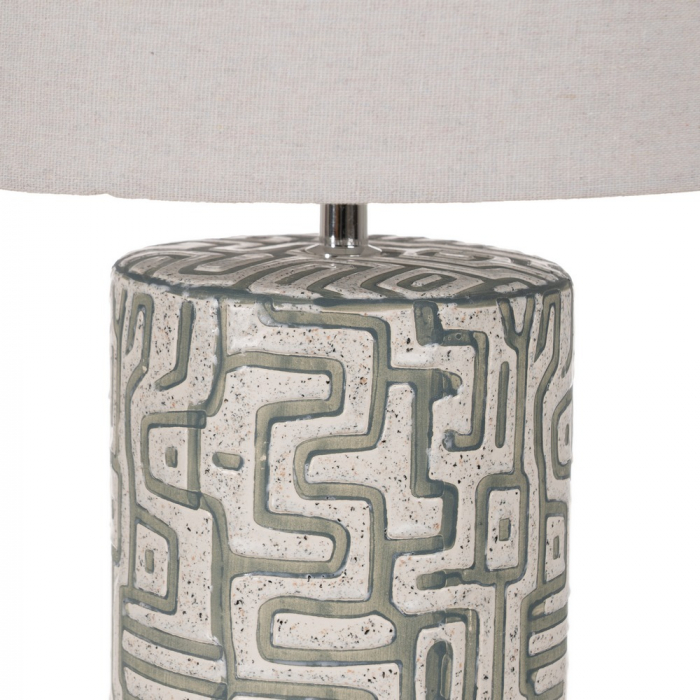 Lampa compacta ceramica alb-gri pentru decor modern|Lampi mici pentru spatii rafinate [4]