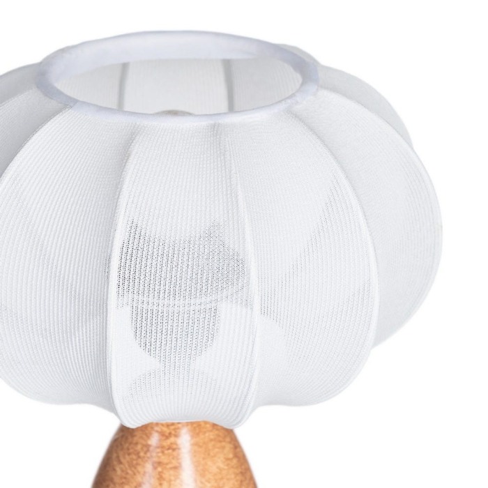 Lampă de masă cu bază ceramică imitație marmură și abajur din bumbac [2]