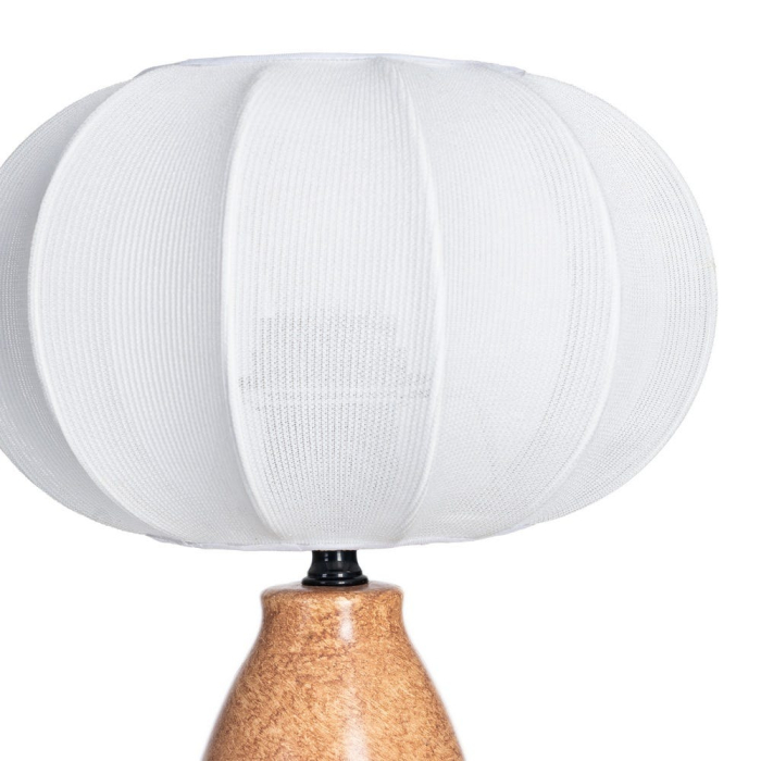 Lampă de masă cu bază ceramică imitație marmură și abajur din bumbac [4]