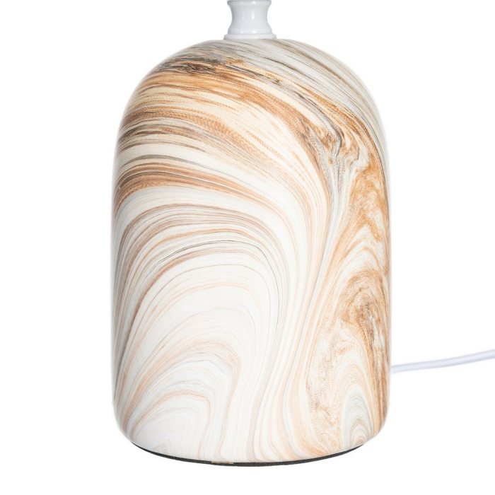 Lampă de masă cu bază ceramică imitație marmură și abajur din bumbac [5]