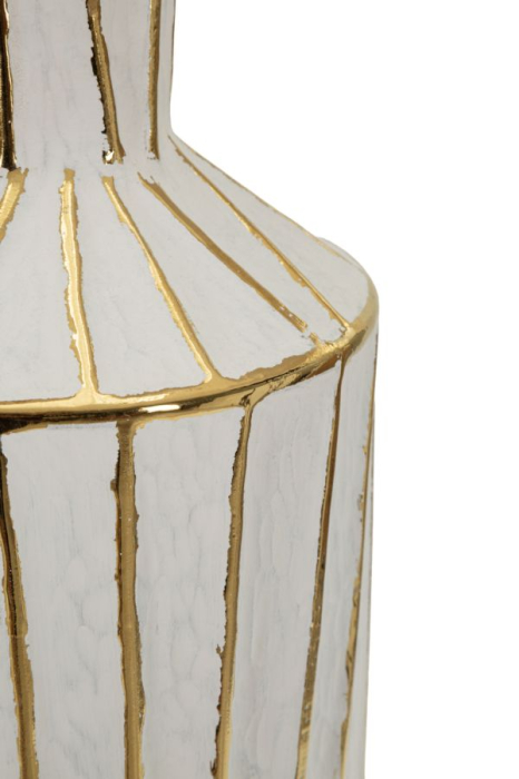 Lampă de masă model liniar auriu bază ceramică albă [4]
