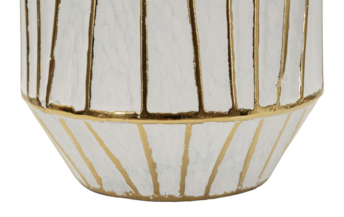 Lampă de masă model liniar auriu bază ceramică albă [5]